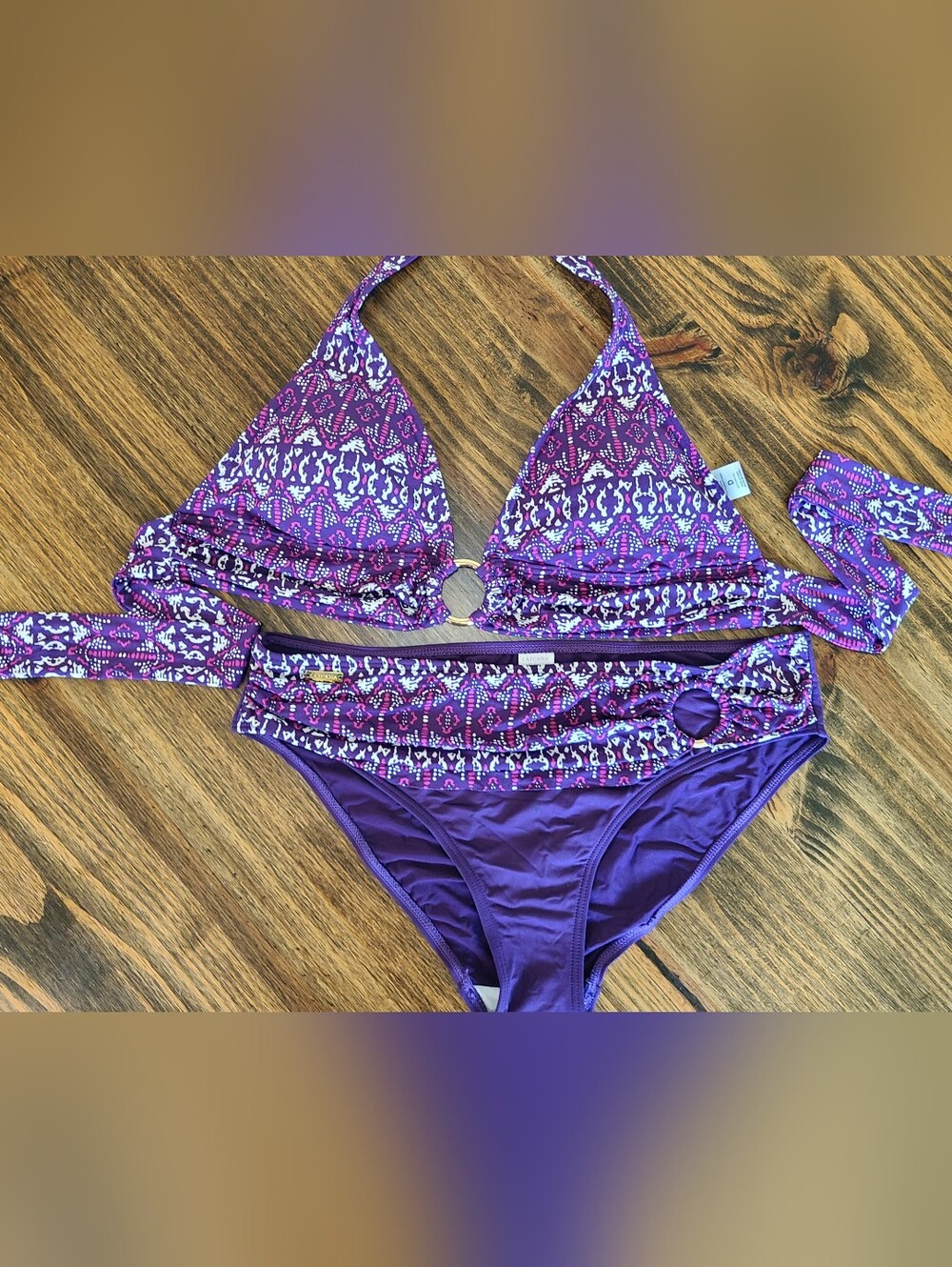 VENUS Purple  & White Patterned Two-Piece Bikini